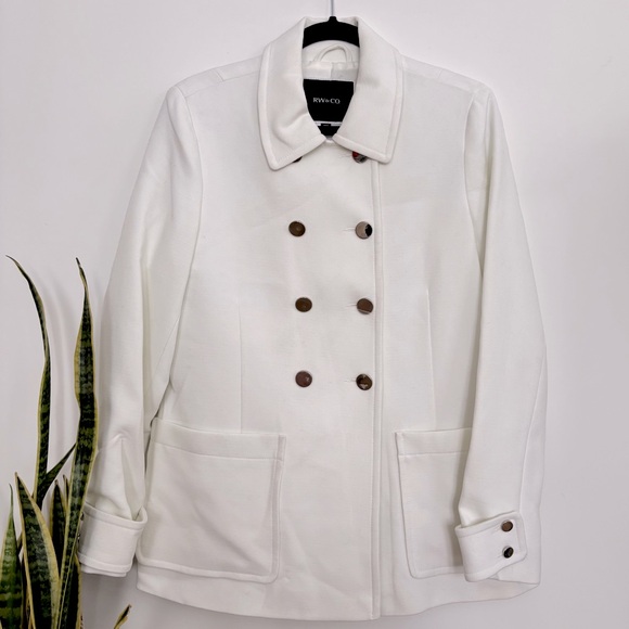 RW&CO Double Breasted Coat in Winter White - Picture 4 of 9